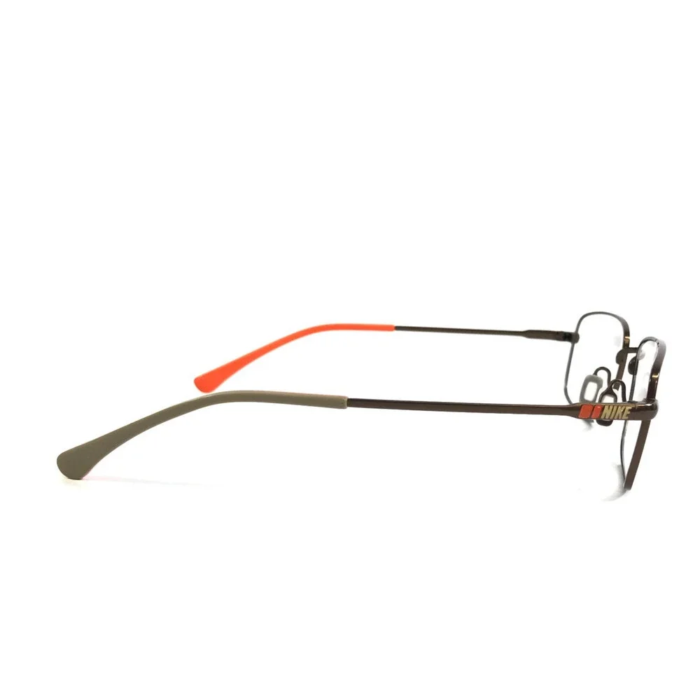 Nike Eyeglasses Frames 8205 215 Brown Bronze Orange Rectangle Wire Rim 52-17-140